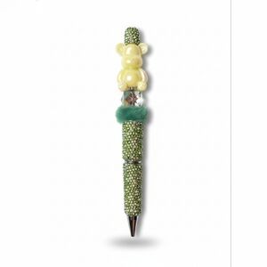 Bear Bling Glitter Rhinestone Beaded Pen Green 💚